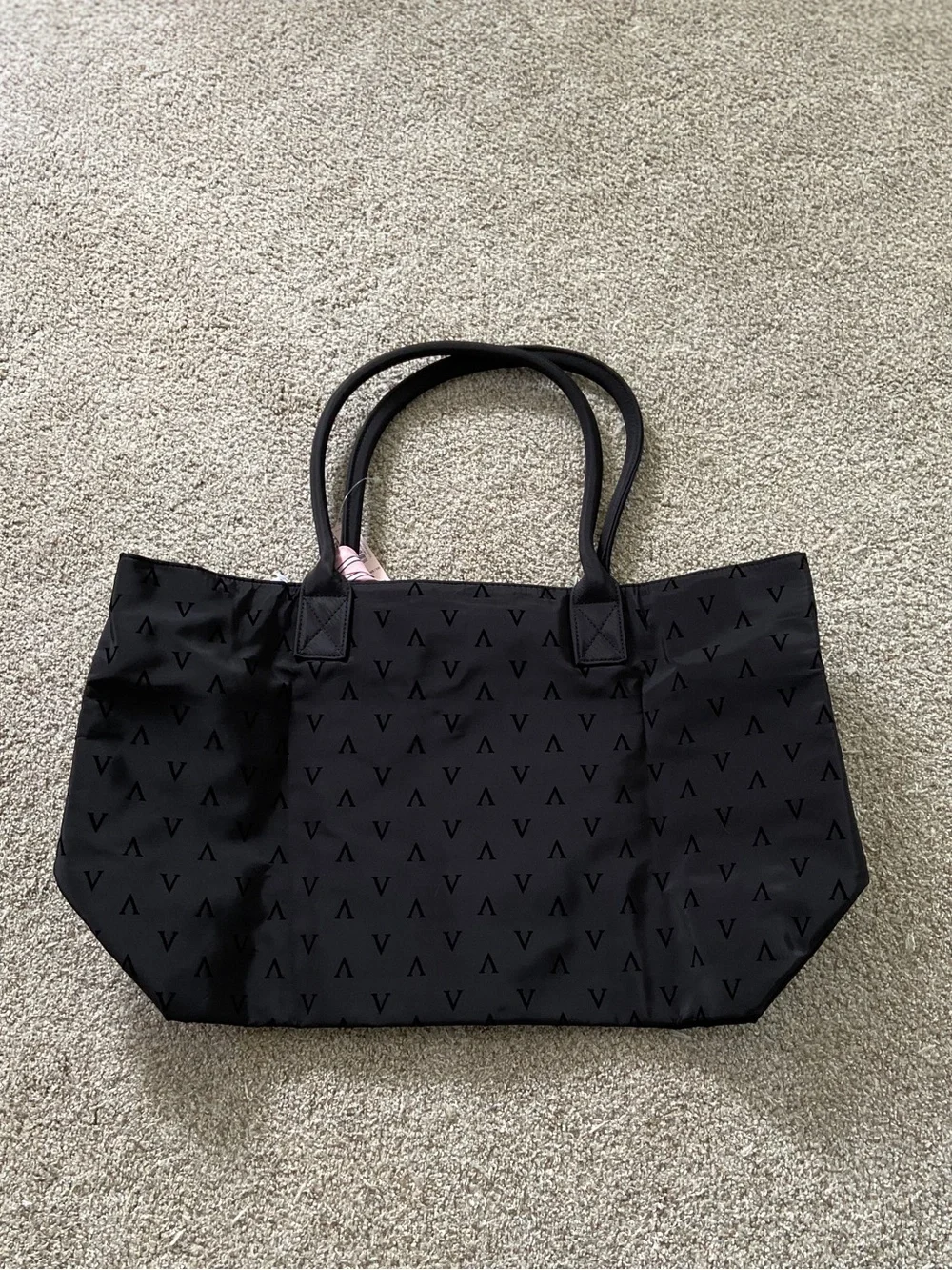 Victoria Secret Black Bag with Pink Scarf NWT - Picture 8 of 13
